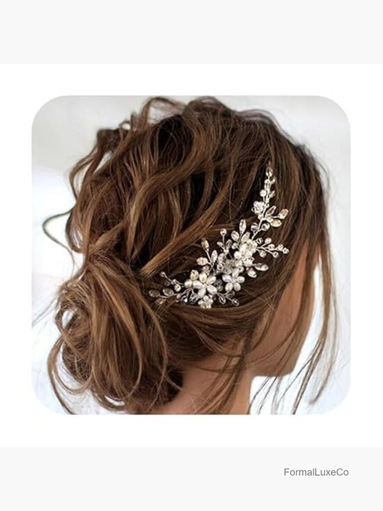 Pearl Rhinestone Hair Comb Bridal Wedding Hairpiece Updo Accessory main image 4